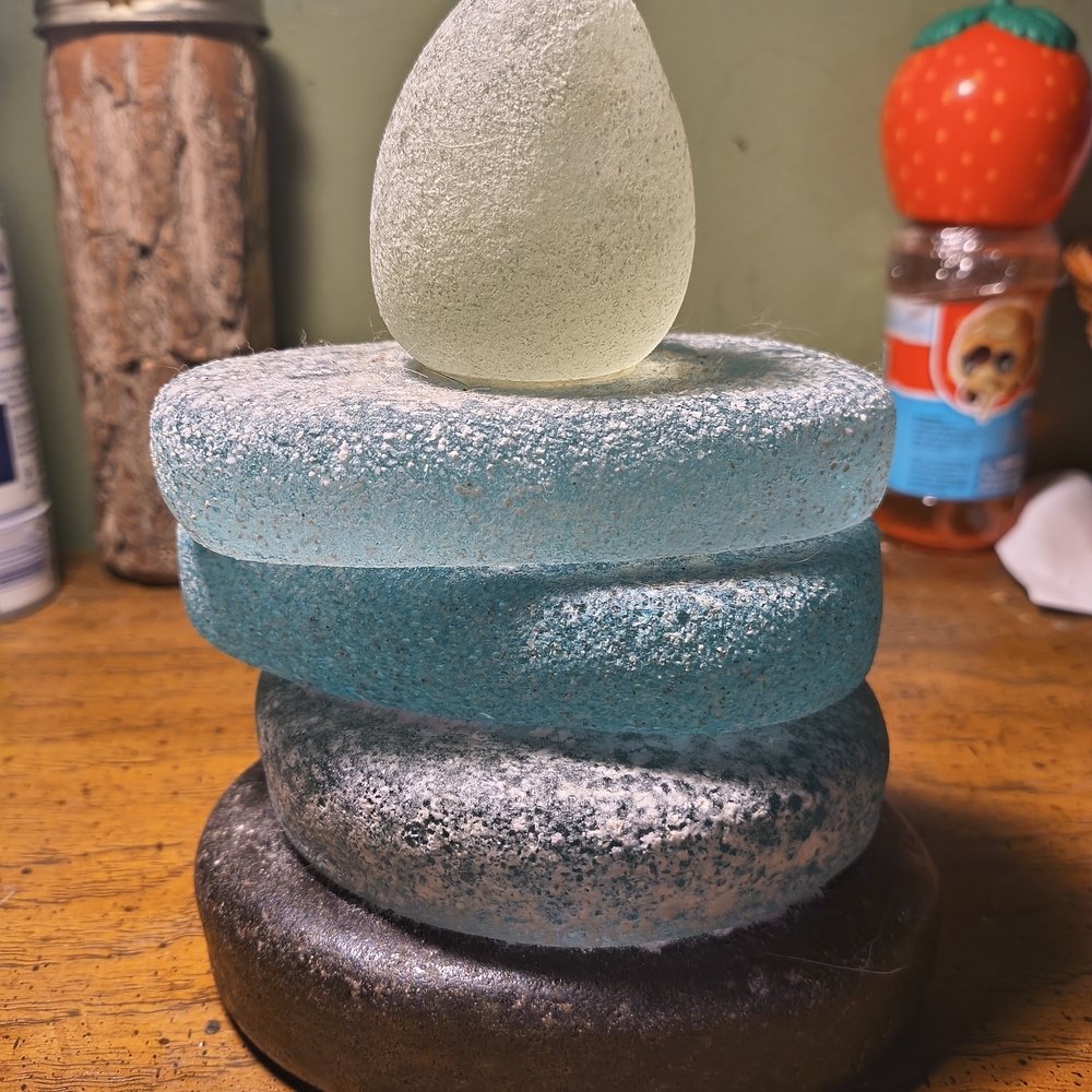 Stacked Decorative Stones with Glass Accent